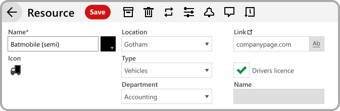 Custom resource data fields help choose the right resource for the job. 