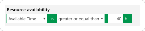 Filter based upon resource availability for a better resource capacity plan.  