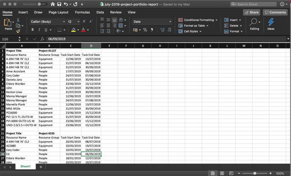 exporting a csv report