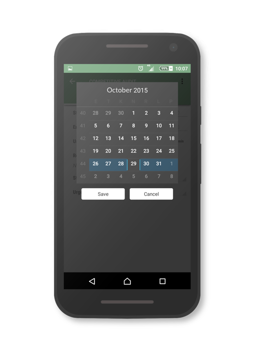 ganttic mobile app calendar
