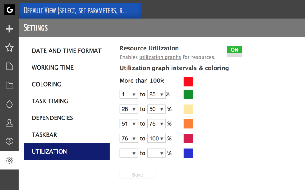 Resource utilization graph intervals and coloring