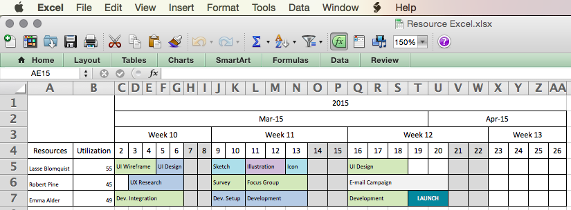 excel resource management plan example