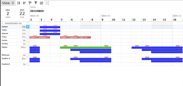 With Ganttic you can schedule multi-resource tasks, making it fast and easy to create resource schedules. 