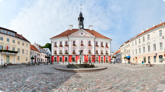 Tartu's town hall in the center of the city.