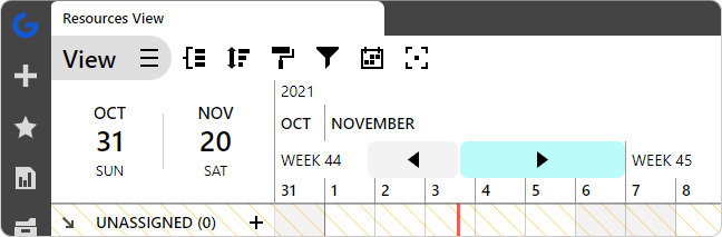 New timeline scrolling in Ganttic. Makes it easy to navigate around your timeline.