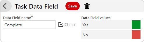 Create a task data field and color code the values. 