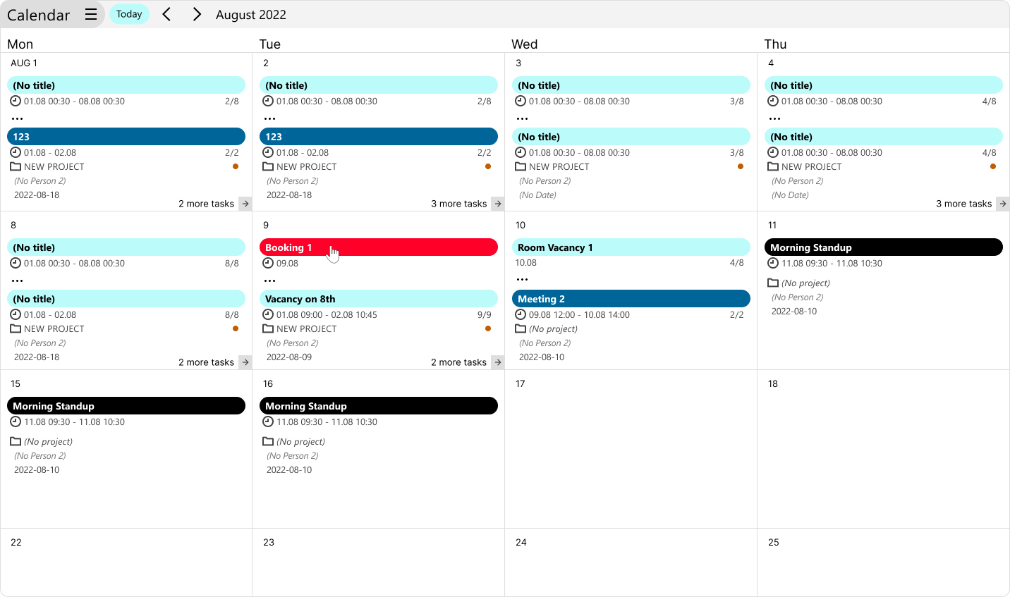 Resource Calendar View takes on the color of the Resource