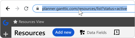It's easy to share Views with other Ganttic Users, just copy/paste the URL.