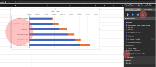 Reverse data on Stacked Bar to make it look a bit more like Gantt Chart