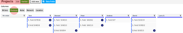 Choosing Kanban Project list view lets you see your projects displayed as a Kanban board. A new way to see your projects and their custom data fields