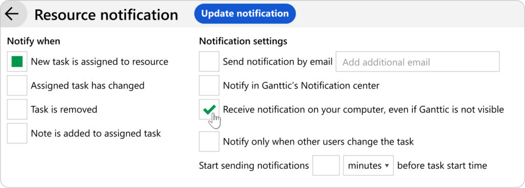 There's new ways to receive your resource notifications from Ganttic. 
