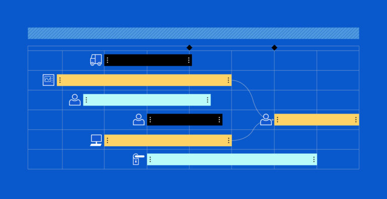 Visual project schedule in Ganttic’s online Gantt chart, displaying resources, timelines, and task dependencies for efficient planning.