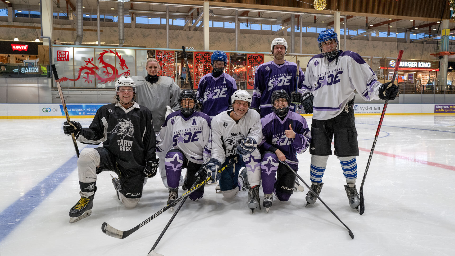 The Ganttic team playing hockey in a team event, in Tallinn Estonia